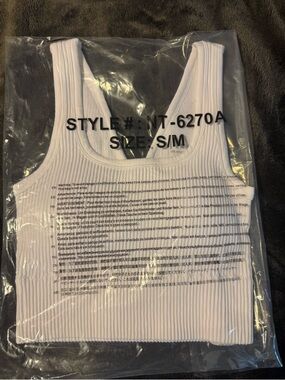 Zenana White Ribbed Tank - S/M